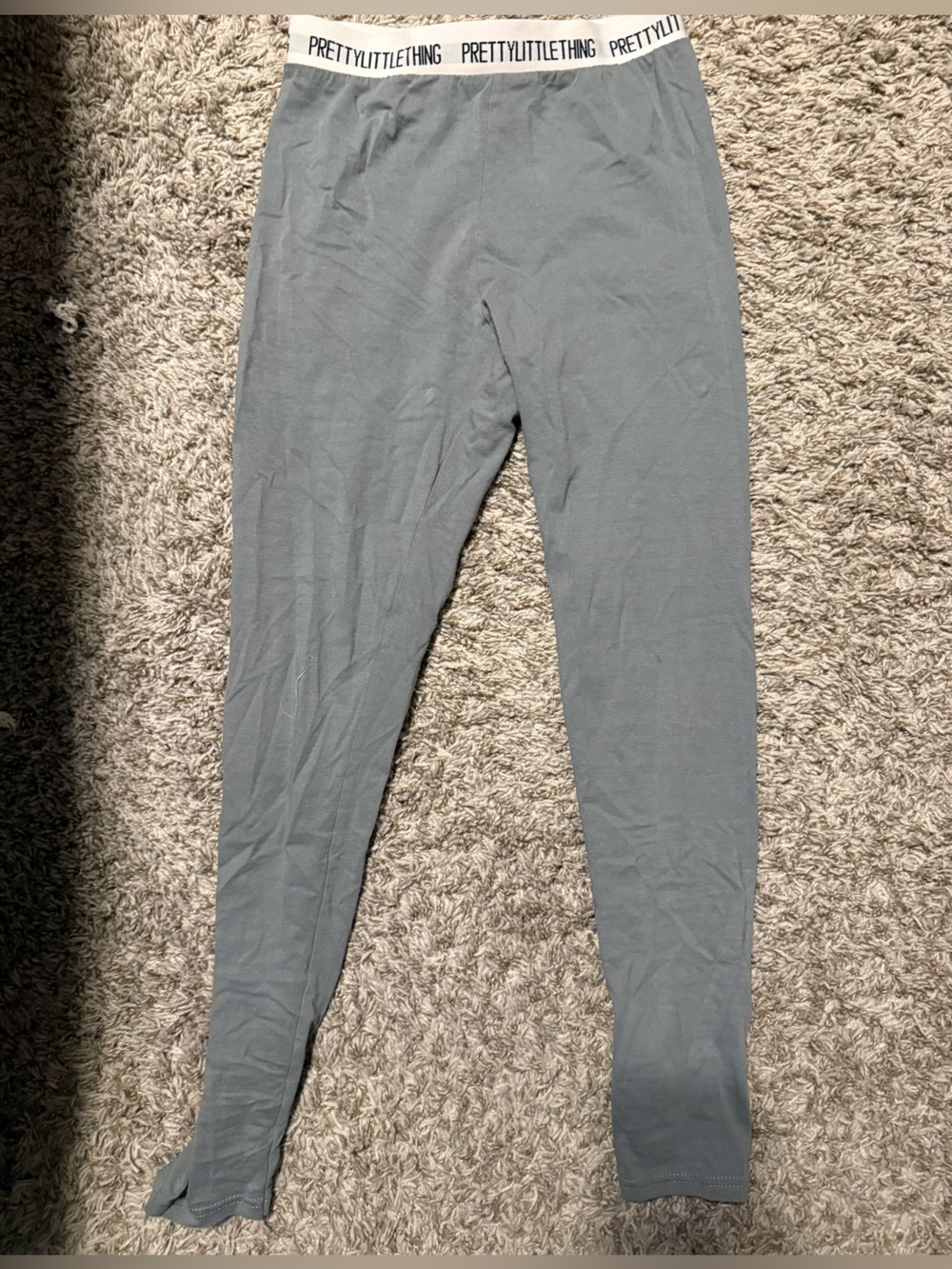 PrettyLittleThing Light Gray Seam Detail Leggings